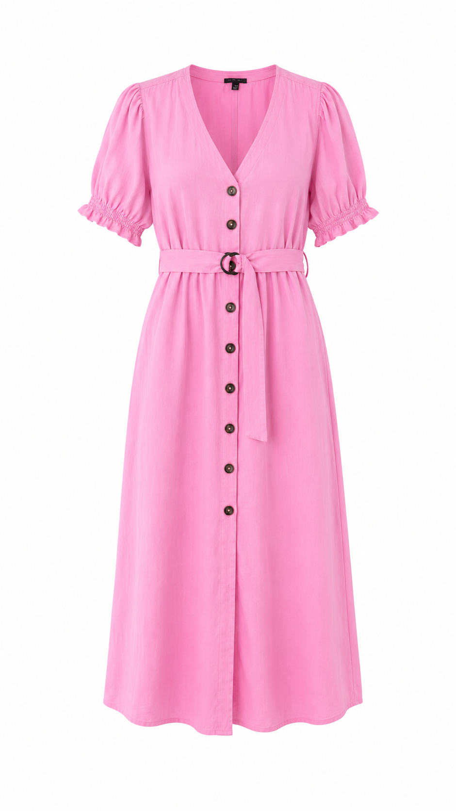 Ann Taylor Belted Button-Front Midi Dress