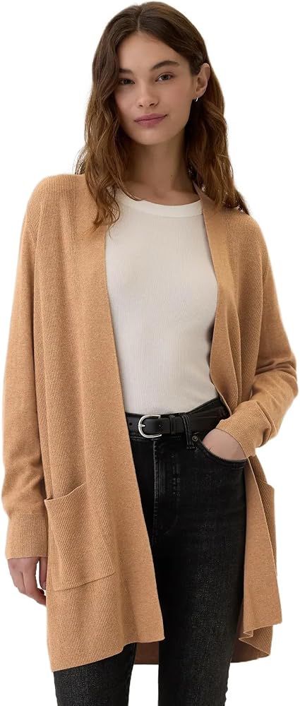 GAP Women’s Open-Front Knit Cardigan – Camel Beige