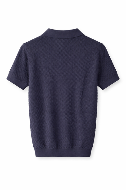 ZARA Textured Knit Polo Blouse