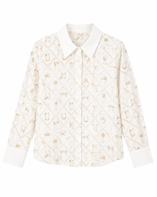 Joules – Equestrian Print Button-Up Shirt