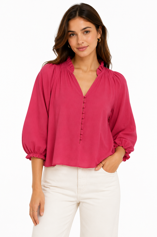 AE (American Eagle) Button-Front Blouse – Product Description