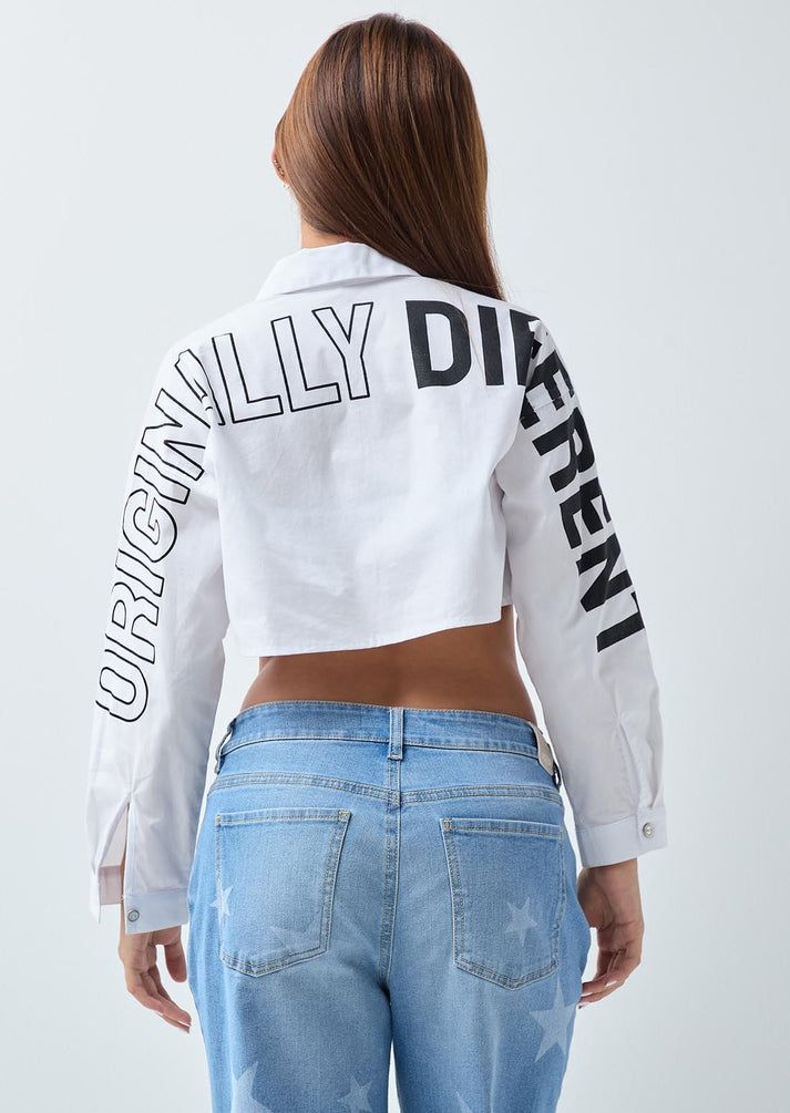 Women’s Cropped Graphic Shirt - White