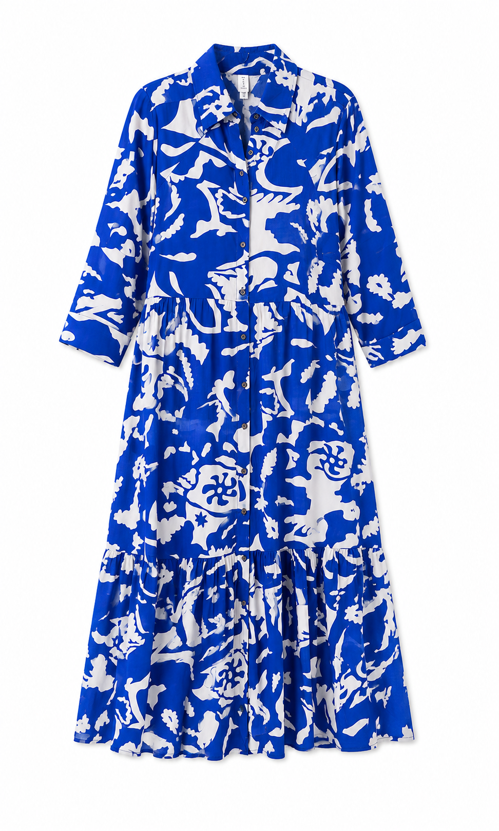 The Label Printed Tiered Midi Dress