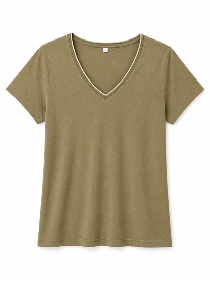 Vero Moda Olive V-Neck Blouse