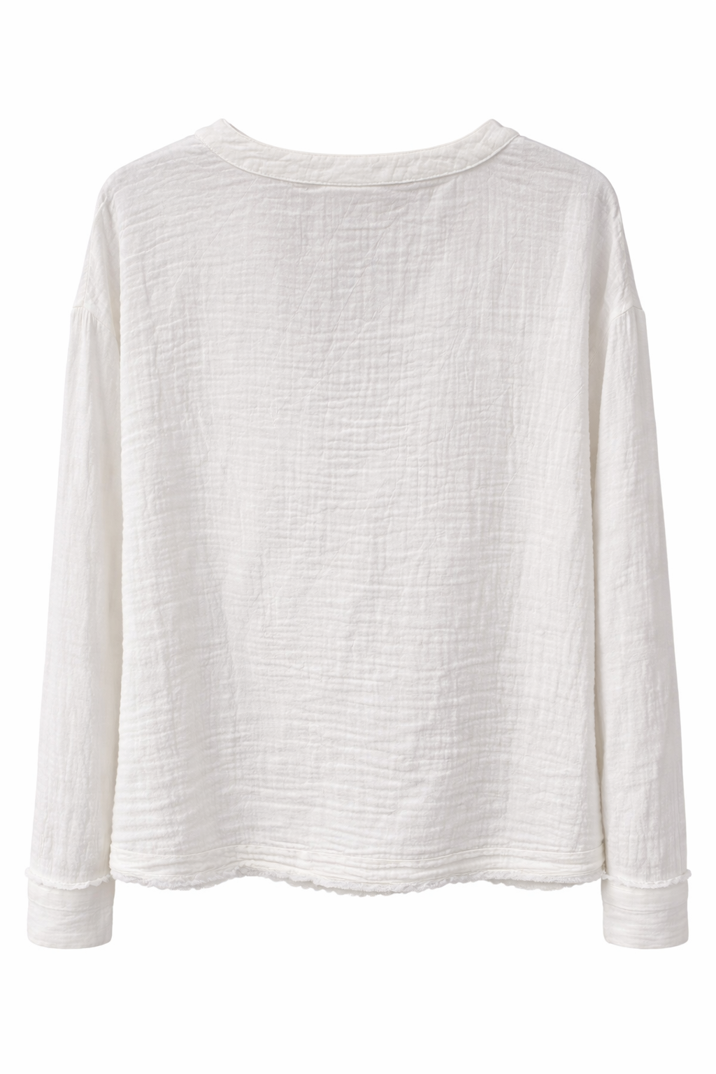 Textured White Cotton Shirt (Boho Style)