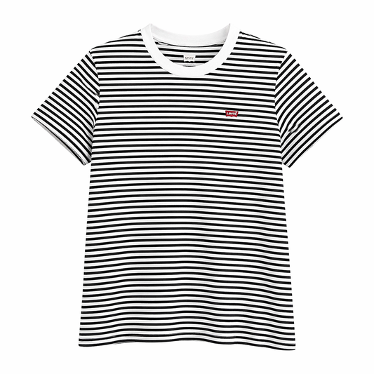 Levi’s Striped T-Shirt – Black & White (White Collar)