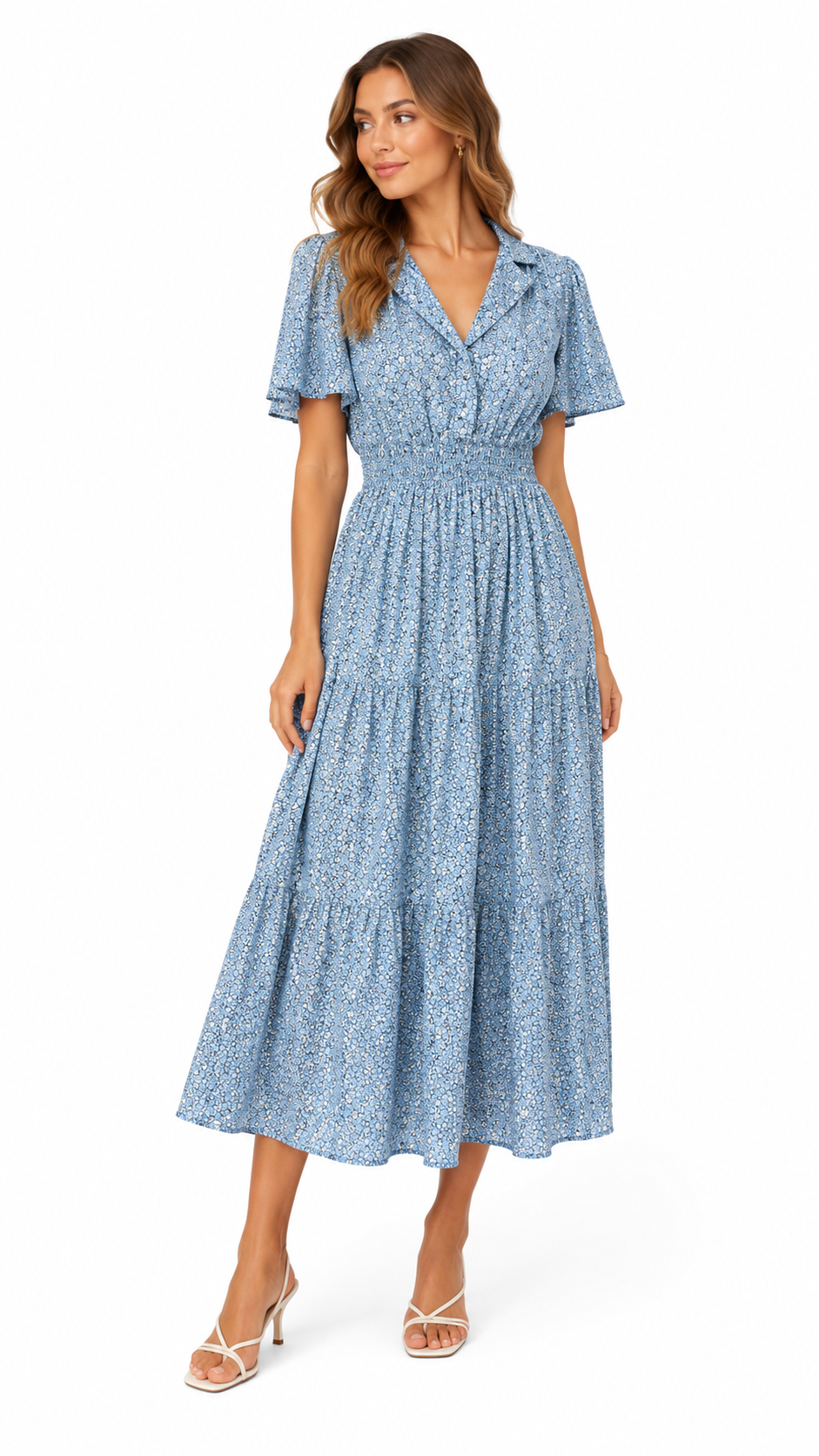 J&W Floral Tiered Maxi Dress