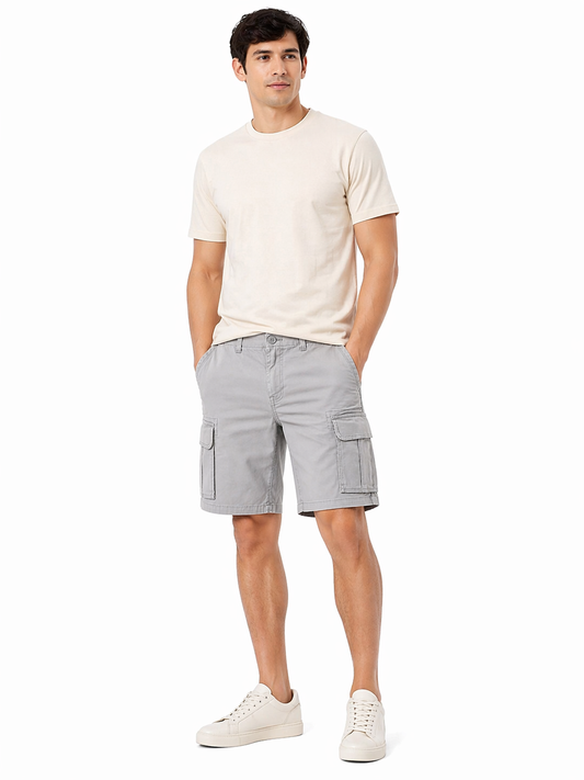 Sonoma Cargo Shorts – Light Grey (Relaxed Fit)