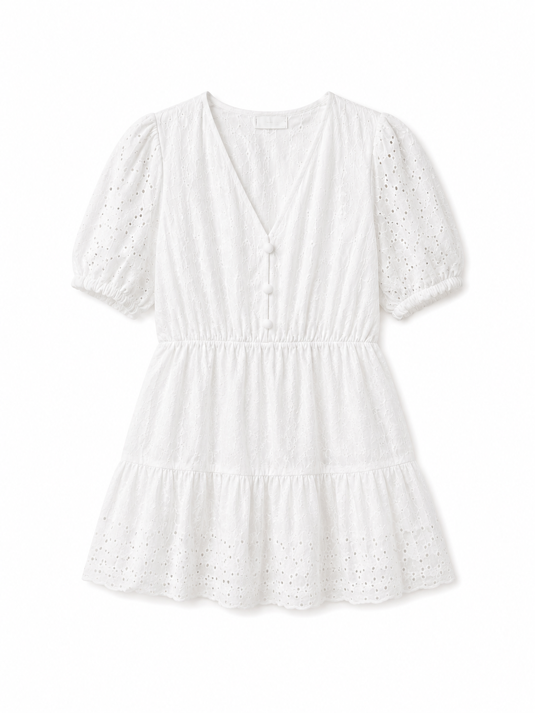 Mango – Broderie Anglaise Mini Dress