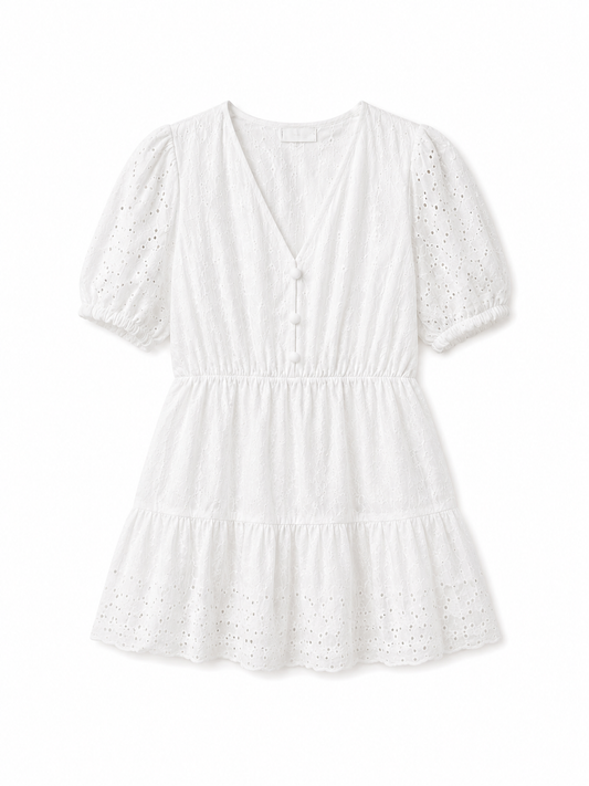 Mango – Broderie Anglaise Mini Dress