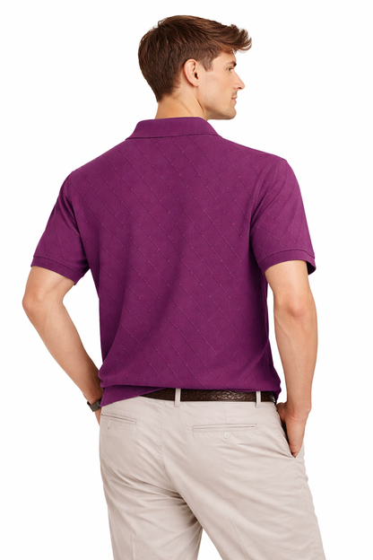 Ted Baker London Textured Knit Polo – Plum