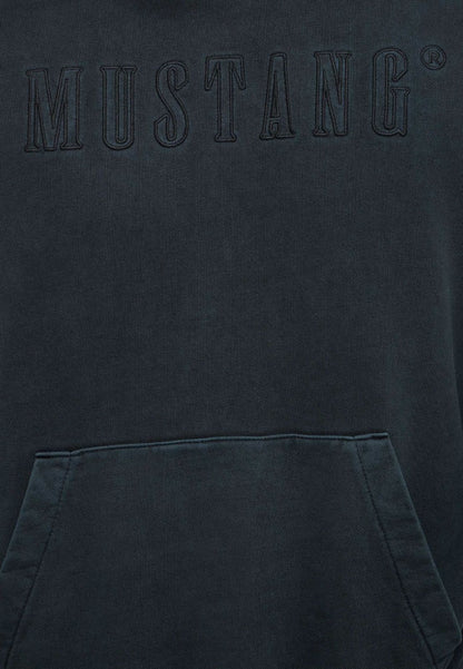 Mustang Unisex Embroidered Logo Hoodie – Black