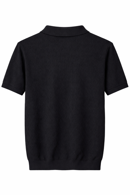 Ted Baker London Textured Knit Polo – Black