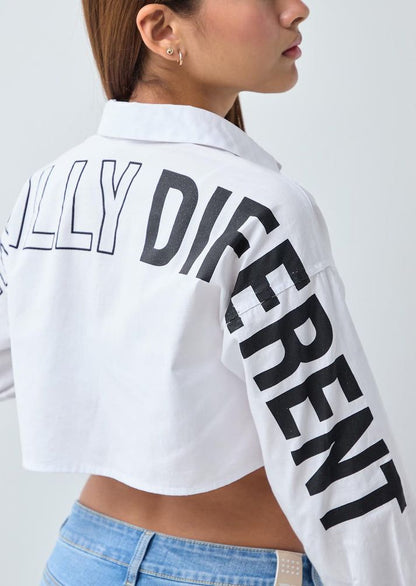 Women’s Cropped Graphic Shirt - White