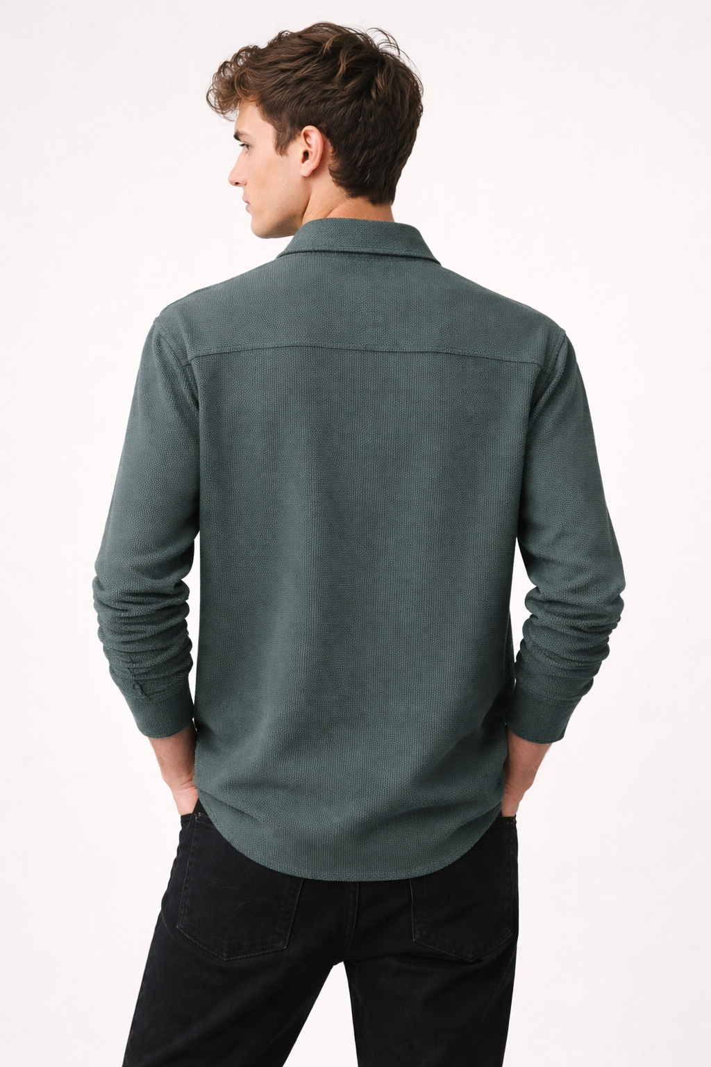 ZARA Textured Shirt – Deep Green