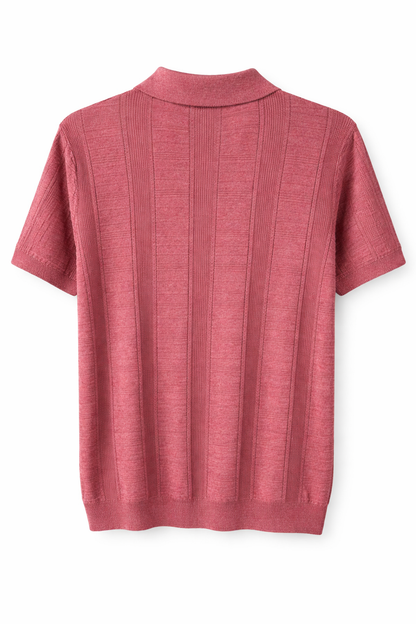 Ted Baker London Textured Knit Polo – Dusty Rose