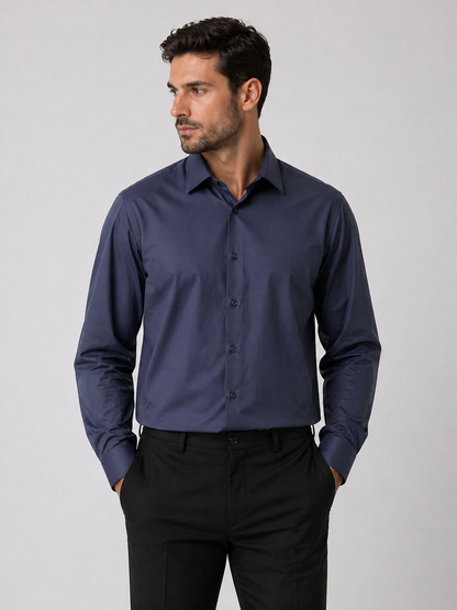 BOSS Dark Navy Slim-Fit Dress Shirt