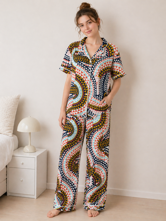Rose & Lee Printed Pajama Set