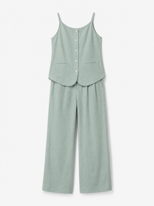 Free-Est Linen Blend Matching Set