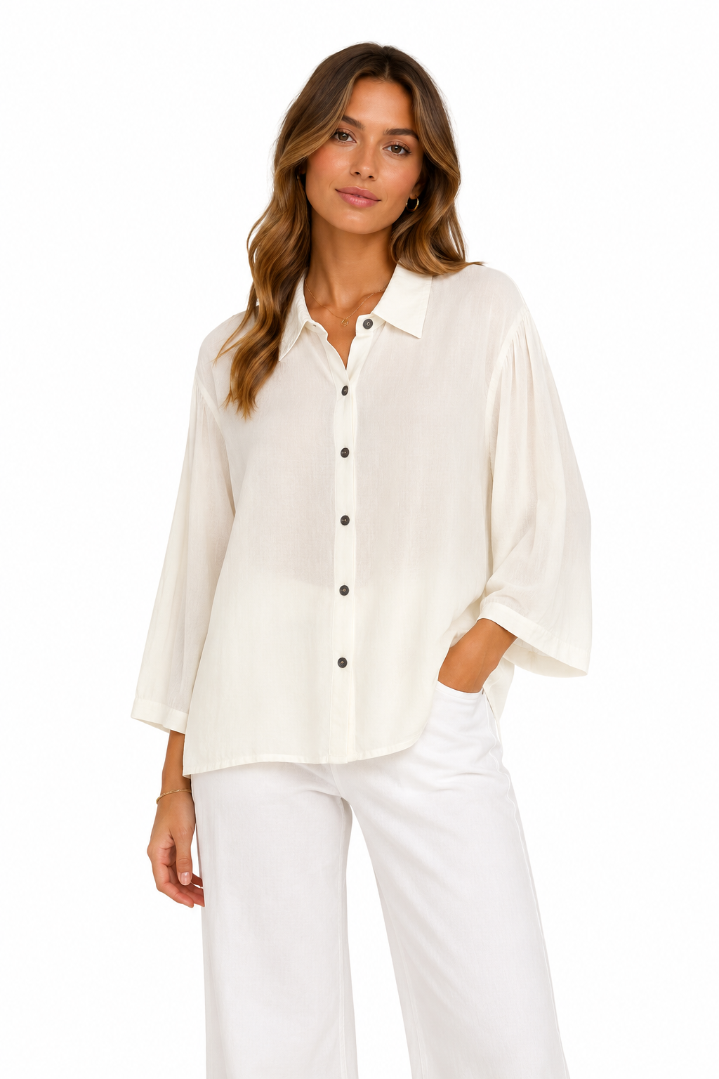 Signature Relaxed Button-Front Shirt