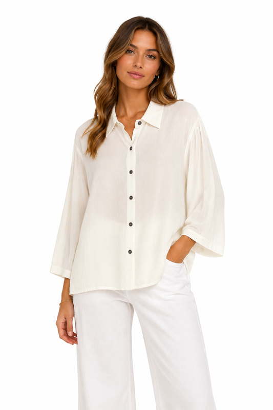 Signature Relaxed Button-Front Shirt