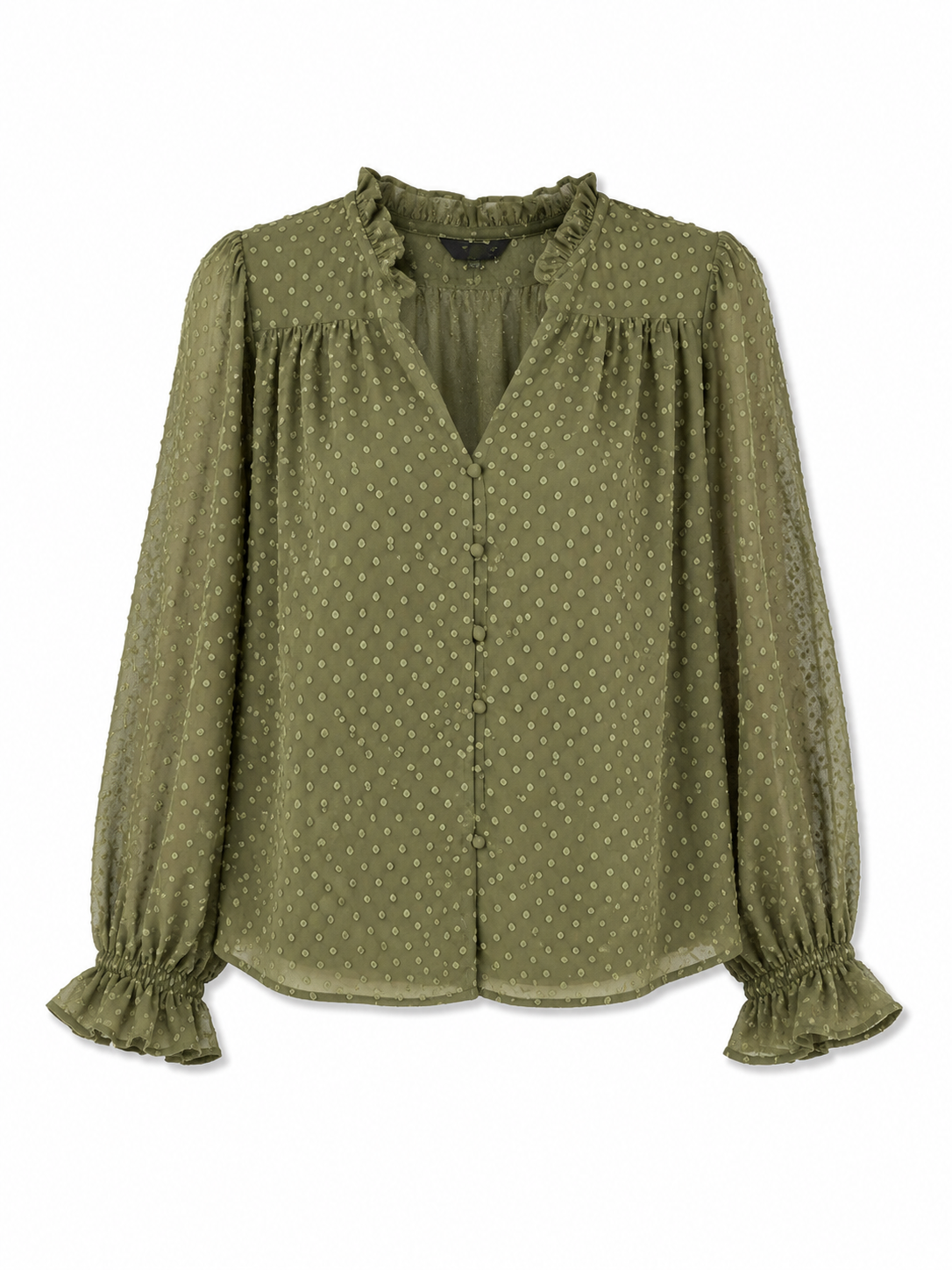 Zara Khaki Textured Blouse