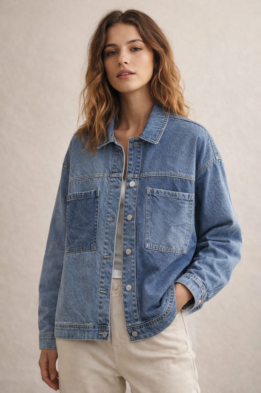 Jenifer Grain de Malice Oversized Denim Jacket – Vintage Blue Wash
