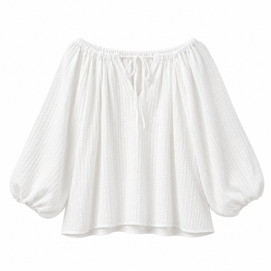 H&M Textured Peasant Blouse – Product Description