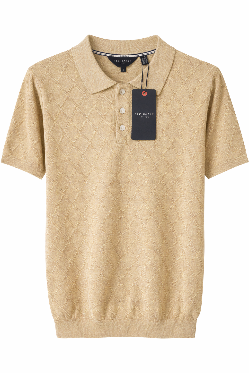 Ted Baker London Textured Knit Polo – Beige