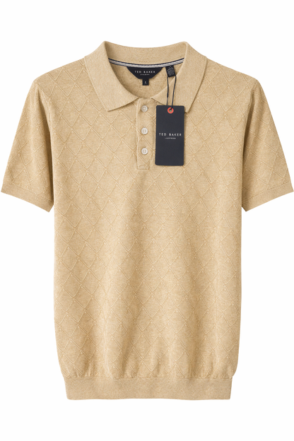 Ted Baker London Textured Knit Polo – Beige