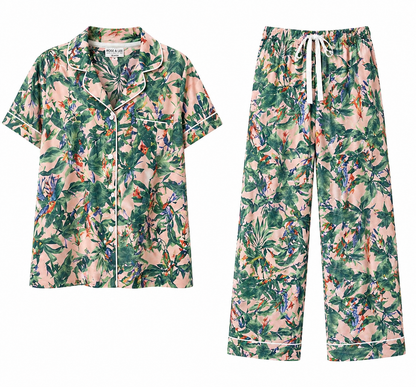 Rose & Lee Tropical Print Pajama Set