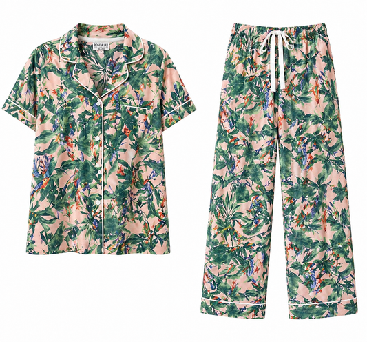 Rose & Lee Tropical Print Pajama Set
