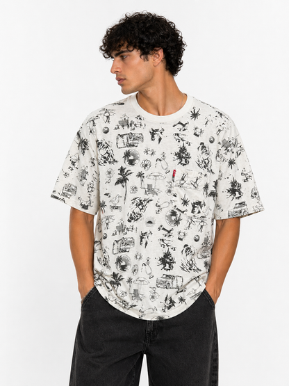 Levi’s All-Over Print Graphic T-Shirt (Beach Theme)
