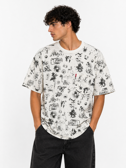 Levi’s All-Over Print Graphic T-Shirt (Beach Theme)