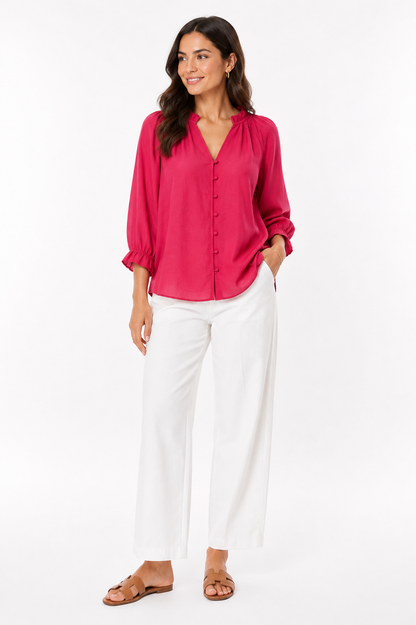AE Pink Button-Front Blouse