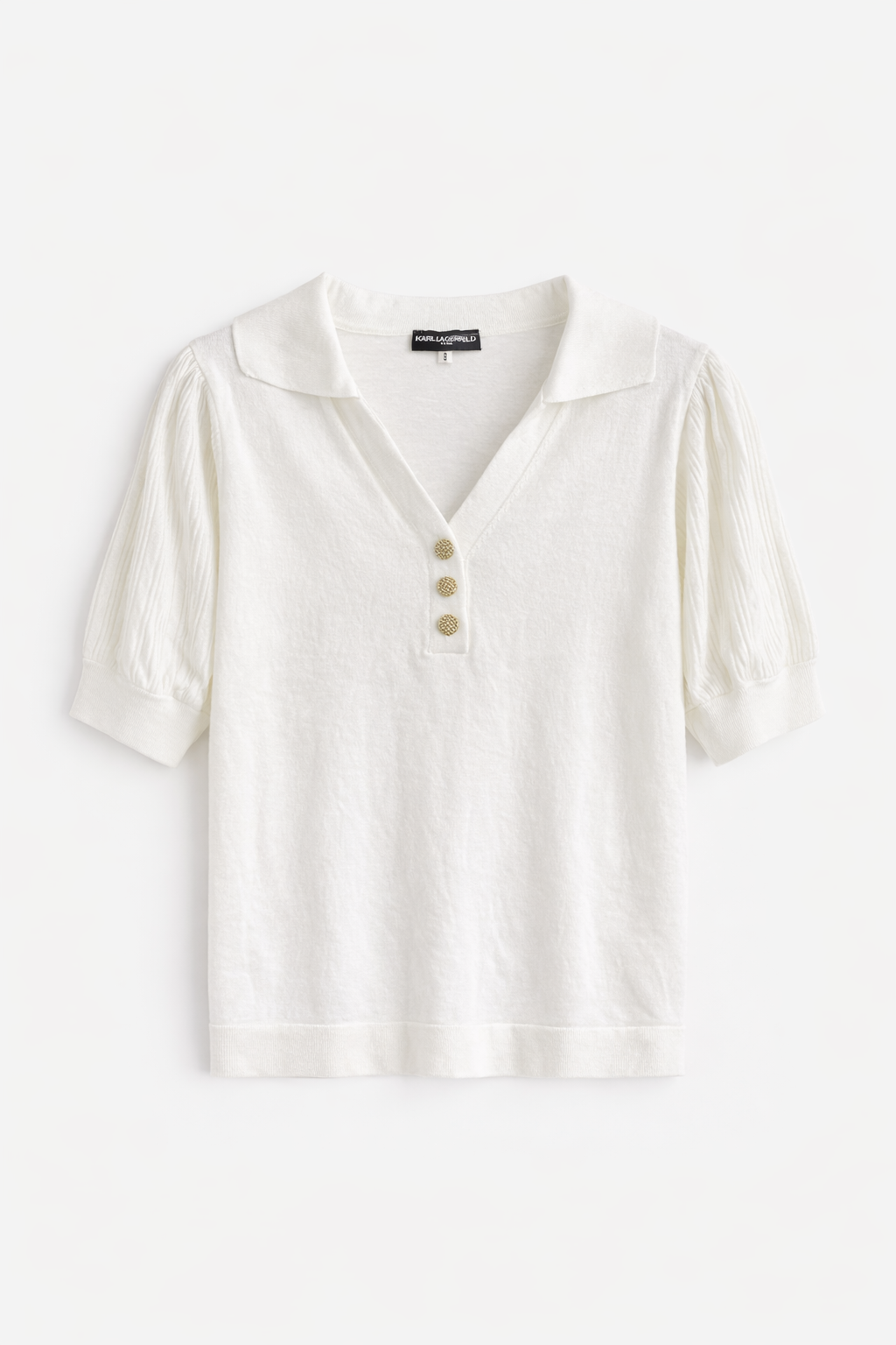 Karl Lagerfeld Paris Elegant Knit Blouse – Off White