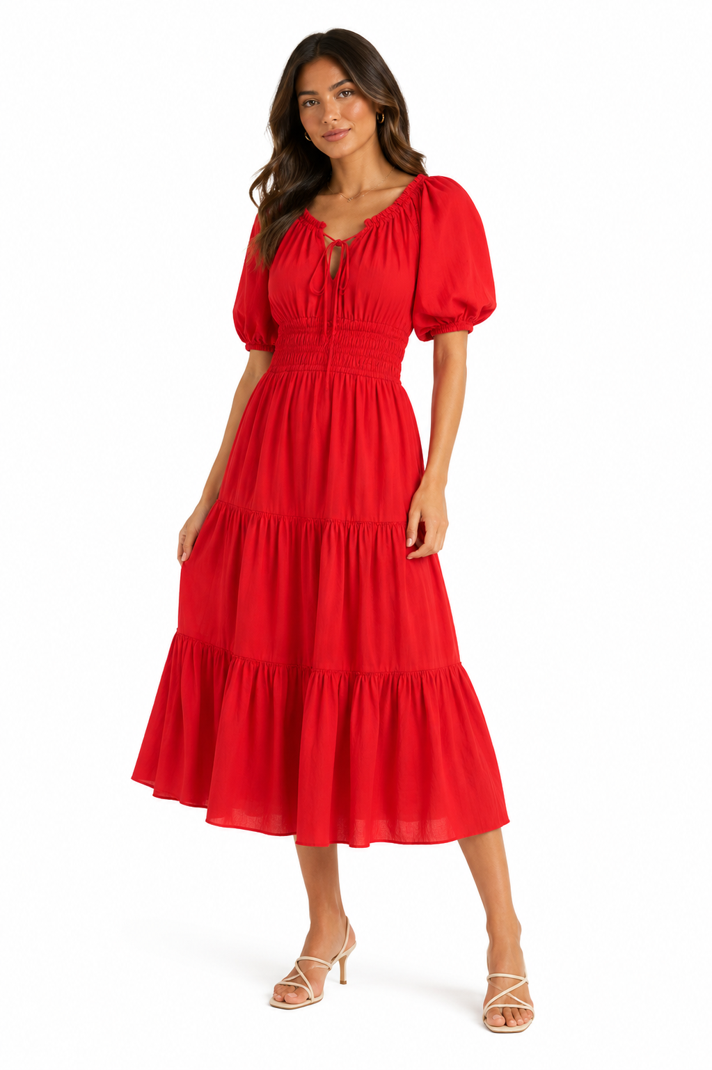 M&S Women's Tiered Midi Dress
