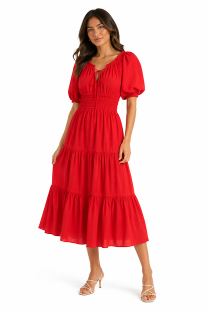 M&S Women's Tiered Midi Dress