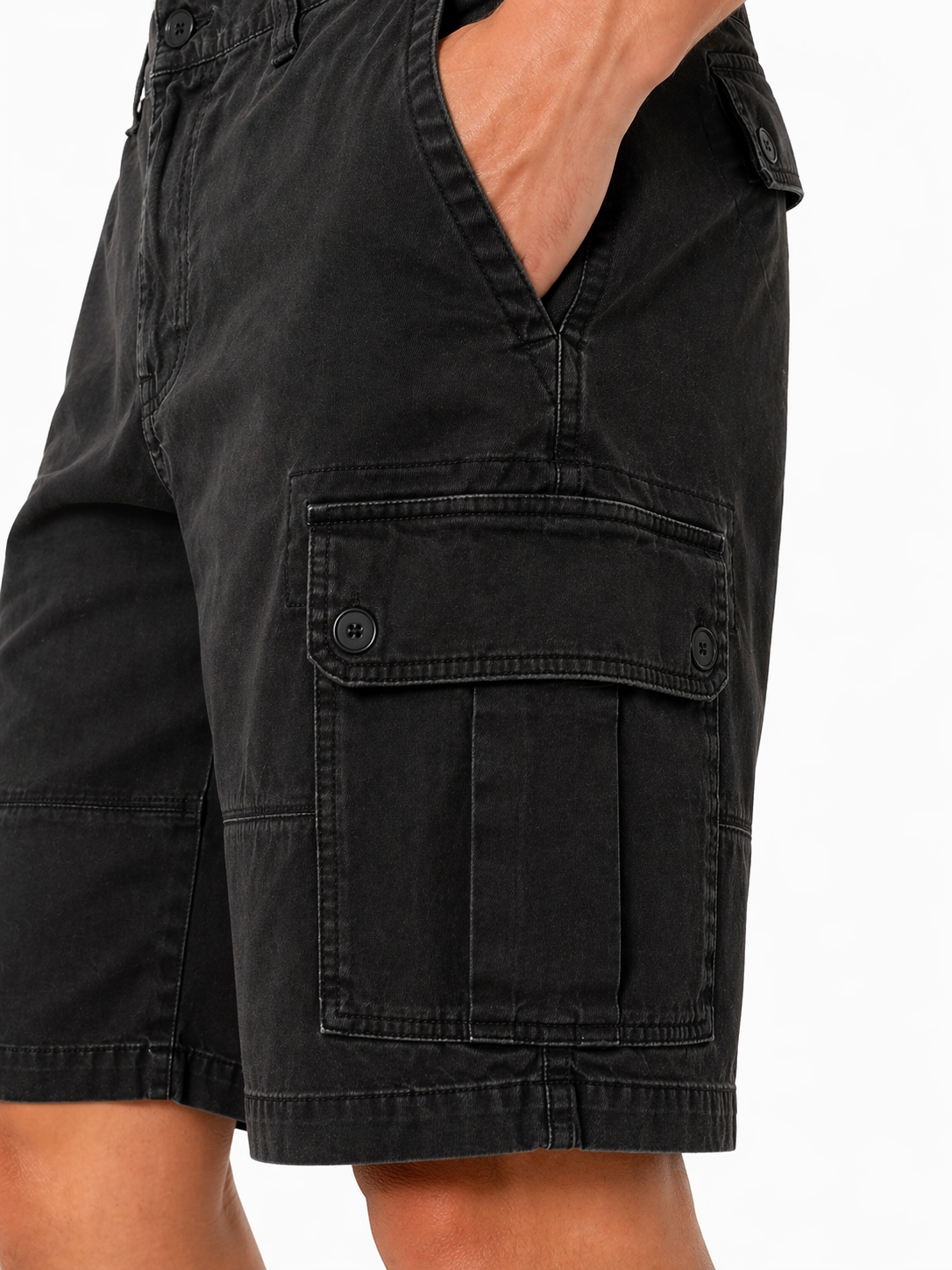 Sonoma Cargo Shorts – Washed Black (Relaxed Fit)