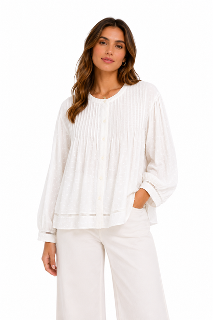 W Textured Pintuck Blouse