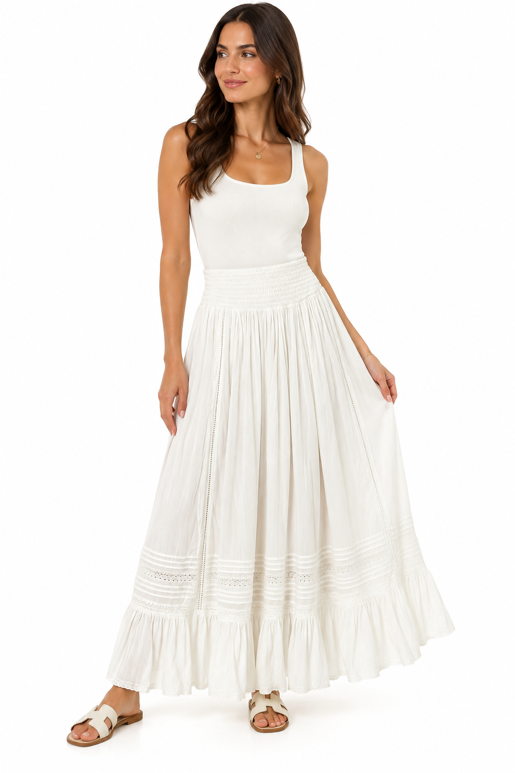 American Eagle White Maxi Skirt