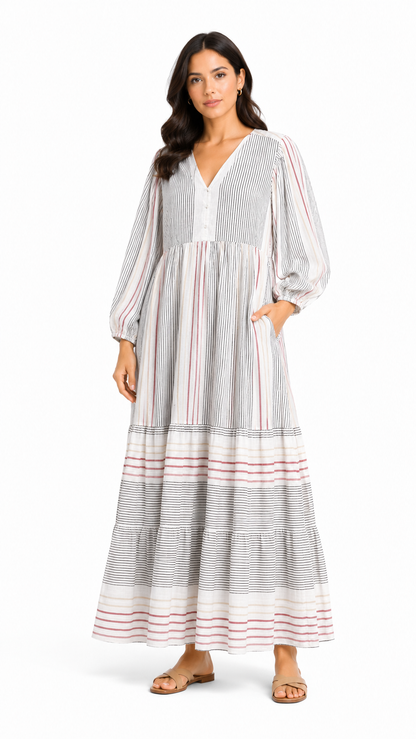 M&S Striped Maxi Dress
