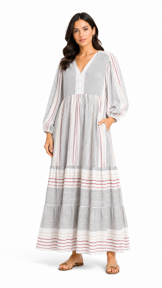 M&S Striped Maxi Dress