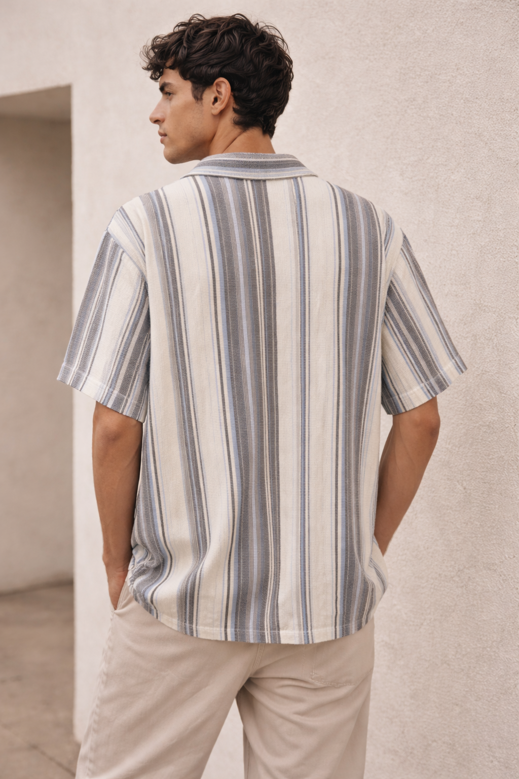 ZARA Oversized Textured Stripe Shirt