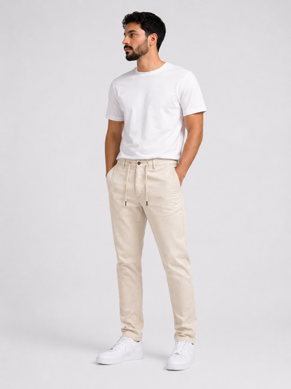 Jules Linen Blend Drawstring Pants