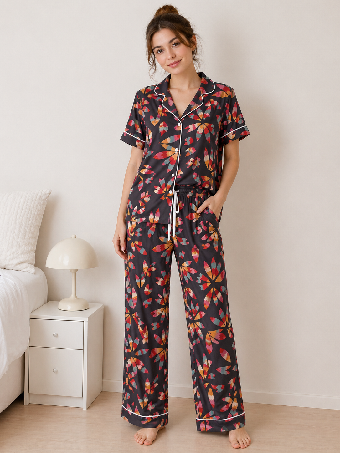 Rose & Lee Floral Print Pajama Set