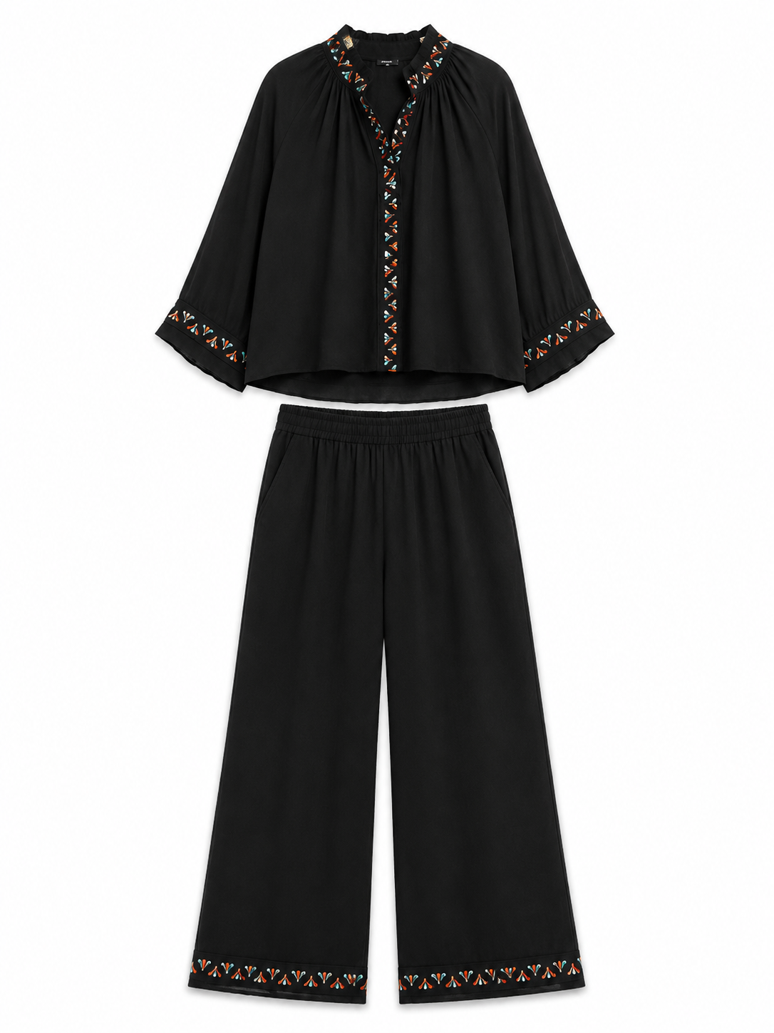 Sea Embroidered Two-Piece Set – Product Description