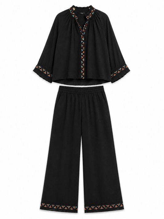 Sea Embroidered Two-Piece Set – Product Description