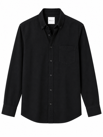 Modern and sophisticated Ted Bernhardtz long-sleeve shirt in a sleek black color,