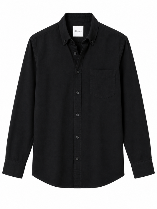 Modern and sophisticated Ted Bernhardtz long-sleeve shirt in a sleek black color,